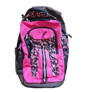 Pink Black Leopard Print Lightweight Backpack